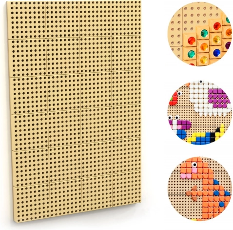 Masterkidz wandgemonteerd creatief STEM-bord met montagepaneel 120 × 80 cm