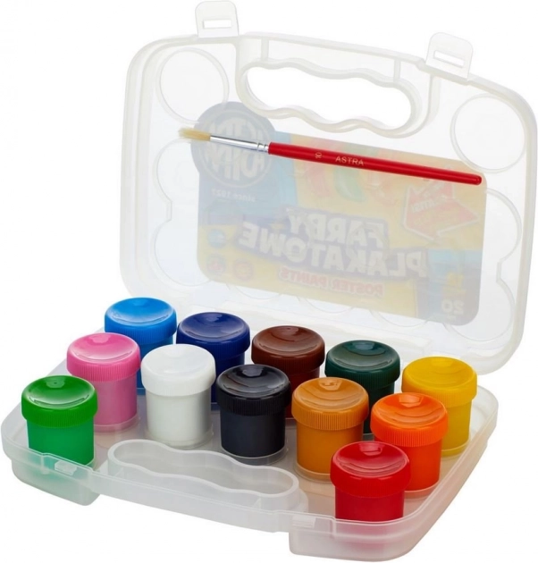 ASTRA Tempera Paints 12×20 ml in a Plastic Case