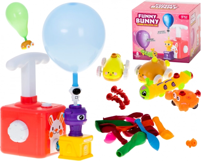 Balloon Launcher with Cars and Bunny Theme – 23-Piece Set