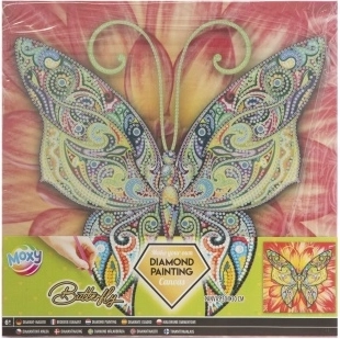Diamantové malování GRAFIX motýl 30 × 30 cm na dřevěném rámu