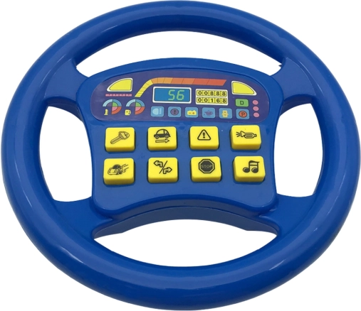 Interactive steering wheel with realistic sounds blue color
