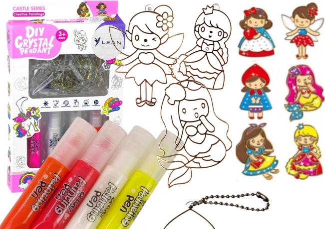 Set aus bemalbaren Suncatchern – Prinzessinnen, 6 Stk.