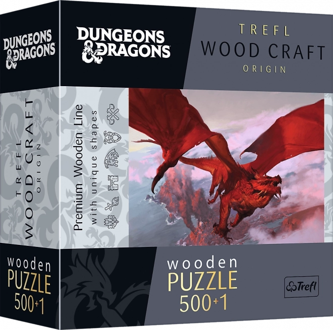 TREFL Wooden Double-sided Puzzle Dungeons & Dragons: Ancient Red Dragon