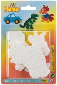 Pegboard for Ironing Beads with Auto, Parrot, and Dinosaur Motifs