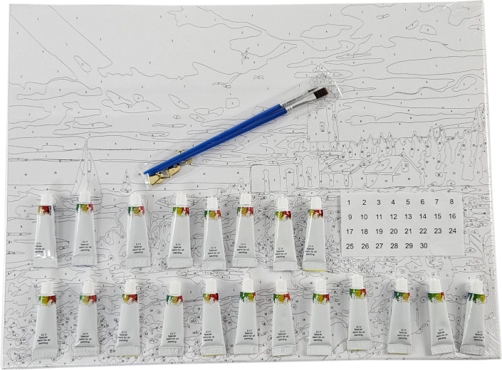 Komplettset mit Farben und Pinseln