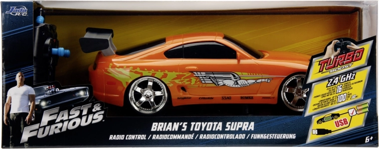 RC bil Toyota Supra Hurtig og rasende 1:16 med turbofunktion