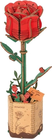 3D fa puzzle Vörös Rózsa