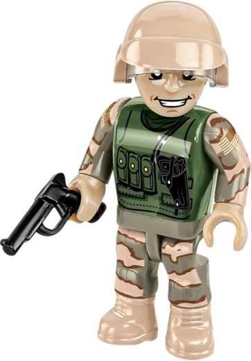 Minifigure di carrista e targhetta da collezione