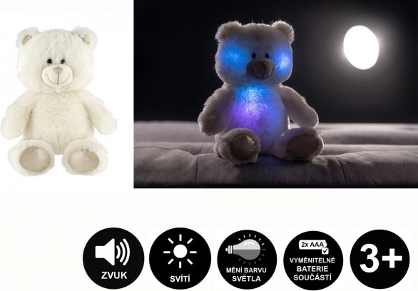 Dreamer White Plush Teddy Bear 40 cm with Light and Sound