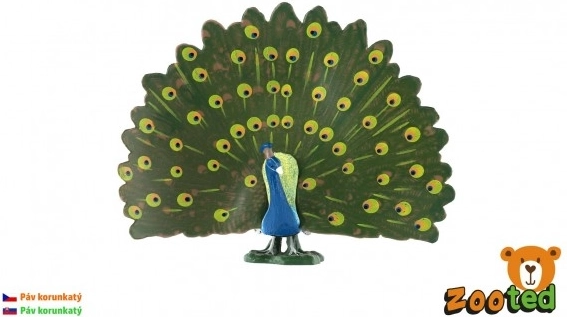 Plastic figurine Indian peafowl 12 cm