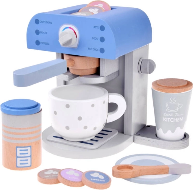 Machine à café en bois pour enfants avec accessoires