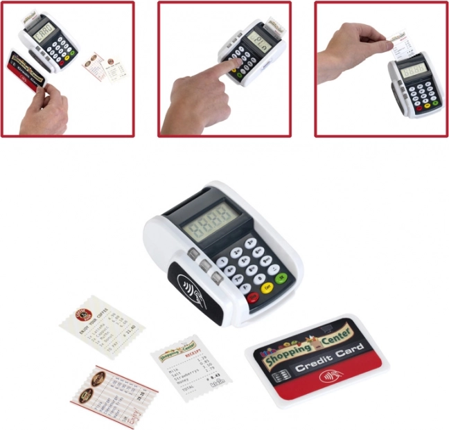 Kids’ payment terminal with sounds and light effects