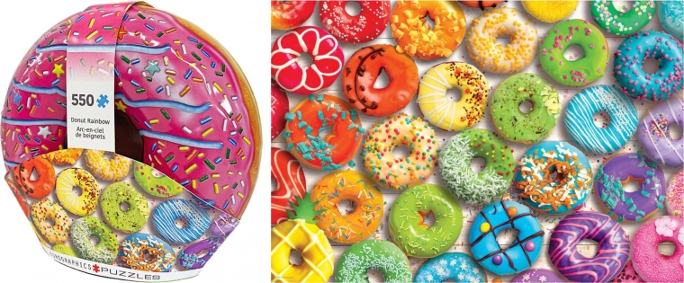 EUROGRAPHICS puzzle in a tin box Donut Rainbow – 550 pieces