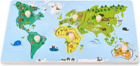 Carte éducative en bois du monde pour enfants