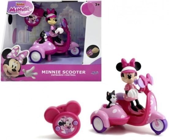 RC skuter MINNIE s stranskim vozičkom in figuricami