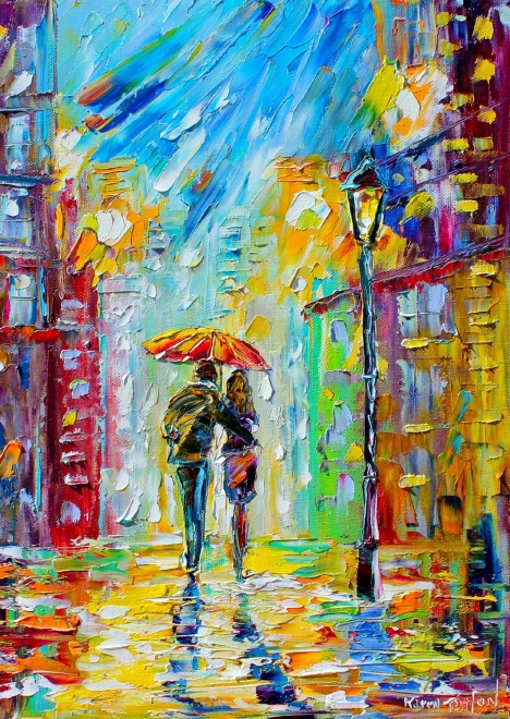 Puzzle Rainy Romance in the City 1000 Pieces