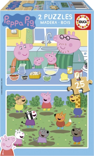 Wooden Puzzle PEPPA PIG 2×25 pieces