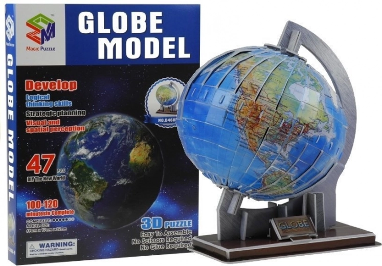 3D puzzle globe – educational model of Earth