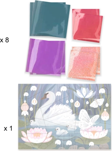 Mosaico con pellicola scintillante e stencil