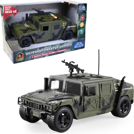 Vojenské auto so svetlom a slovenským hlasom 24 cm