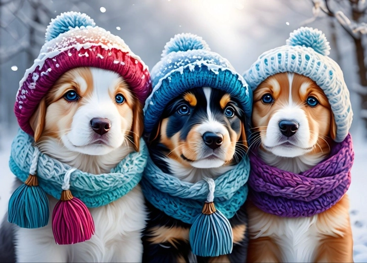 Puzzle Puppies in Winter 300 Pieces BLUEBIRD