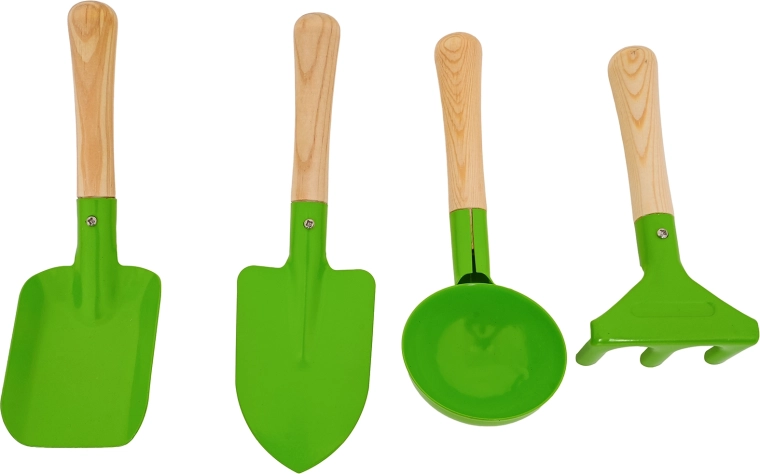 Durable metal tools with wooden handles