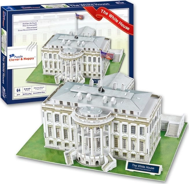 Clever&Happy 3D Puzzle White House Washington 64 Pieces