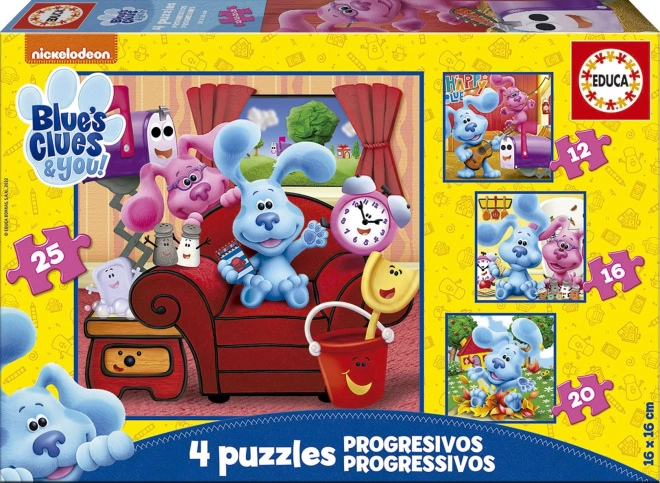 BLUE'S CLUES 4-in-1 Progressive Puzzle for Kids (12, 16, 20 and 25 pieces)