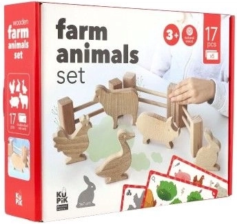 Fattoria creativa con 17 pezzi in legno