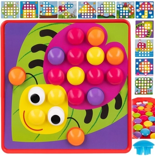 Mosaico educativo per bambini con pioli colorati