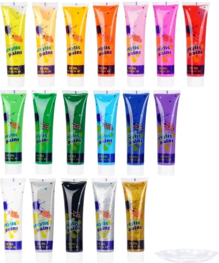 18 élénk akril árnyalat, beleértve az effekt színeket