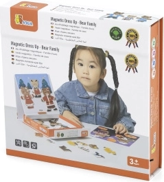 Dřevěné magnetické oblékání Viga – medvědí rodina