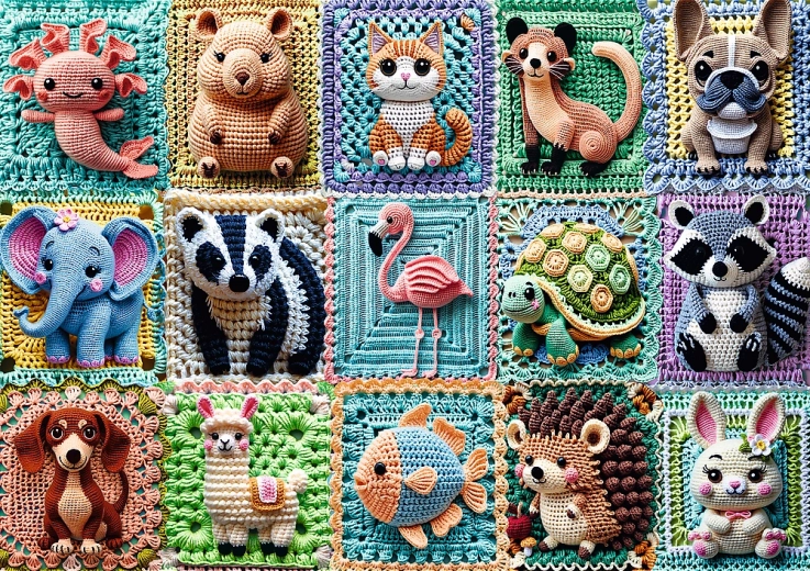 Trefl Puzzle Premium Plus Crocheted Animals 1000 Pieces