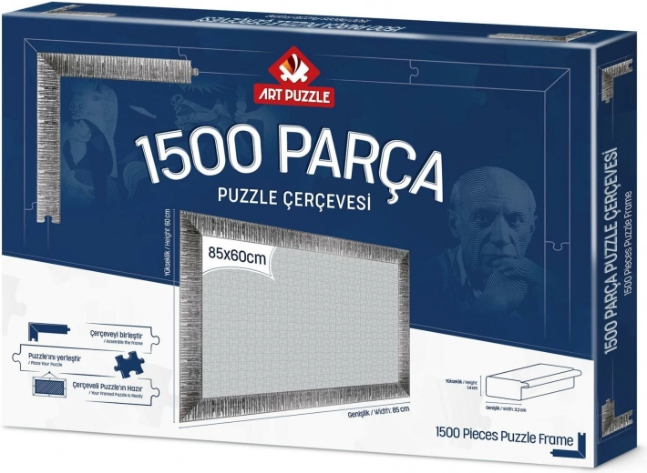 Puzzle Frame 85x60 cm Silver