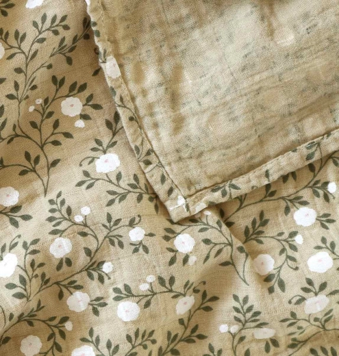Muslin Towel XL blossom – Dark sage