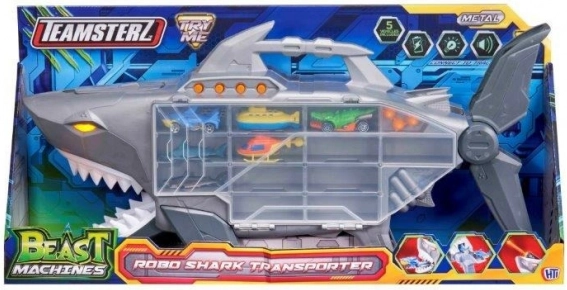 TEAMSTERZ Shark Transporter for Toy Cars with Lights, Sounds and Ramp