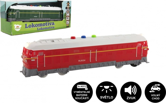 Locomotive en plastique 23 cm à piles avec son et lumière