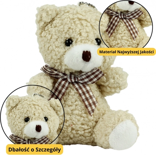 Plysbamse-nøg vedhæng beige 8 cm