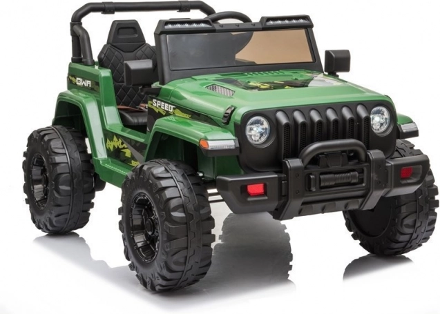 LEAN CARS Electric Ride-On Car – Green 12V with EVA Wheels and Remote Control