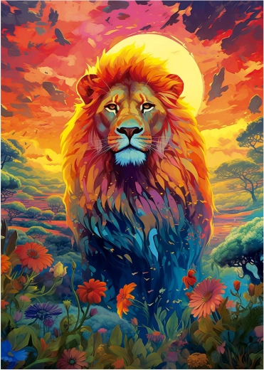 Educa Puzzle Steadfast Gaze of the Majestic Lion 500 Pieces