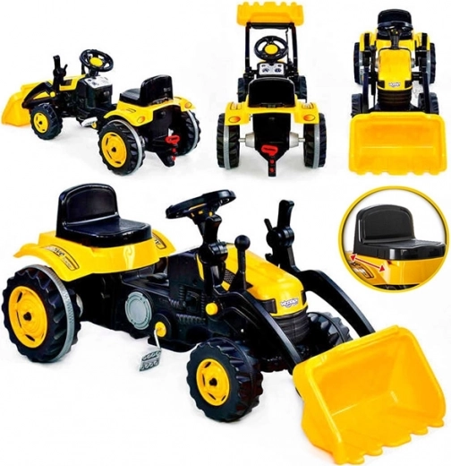 Dětský šlapací traktor s předním nakladačem
