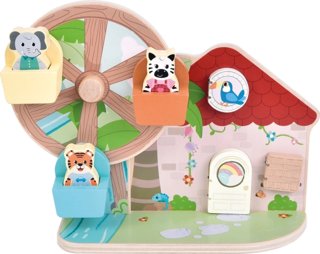 Interaktív házikó ajtókkal