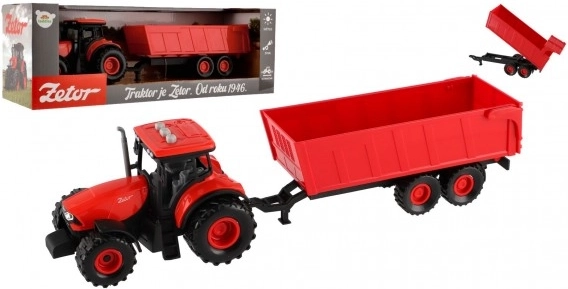 Tracteur Zetor avec remorque à inertie avec éclairage et son