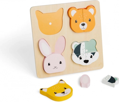 Træ-inlægningspuslespil med tælling Bigjigs Toys
