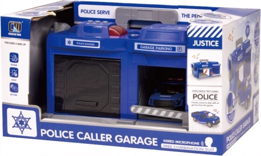 Policajný herný set – garáž so svetelnými a zvukovými efektmi