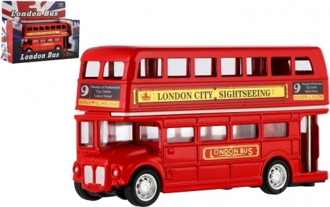 Červený poschodový autobus Londýn 12 cm