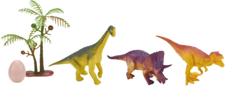 Set of 15 dinosaurs and accessories