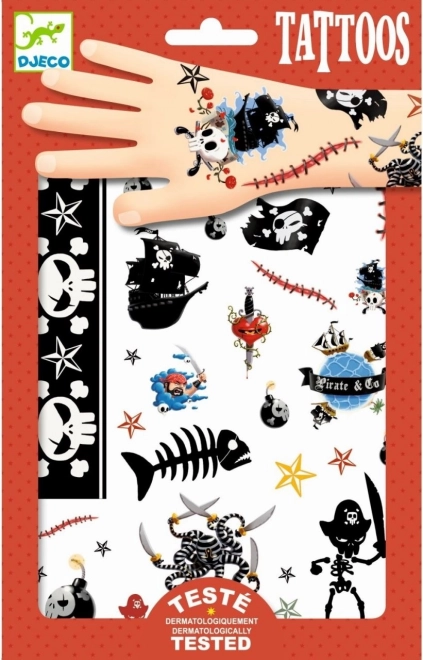 DJECO Pirate-Themed Temporary Tattoos for Kids