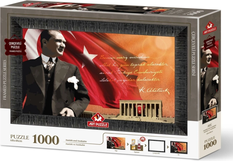 Art Puzzle set with frame and glue 3-in-1, 1000 pieces – Atatürk