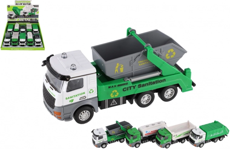 City Cleaning Service Truck Metal/Plastic 14 cm with Pullback